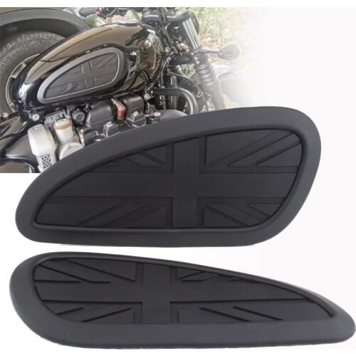 Motorcycle Universal Retro Cafe Racer Gas Fuel tank Pad Rubber Sticker Protector Knee Grip Decal W/ Colorful UK Flag Logo