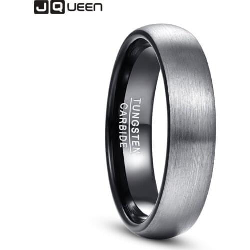 Man Ring Brushed Finish Wedding Band Comfort Fit Dome Matte Inner Rings Black Tungsten Carbide Ring T165R T154R