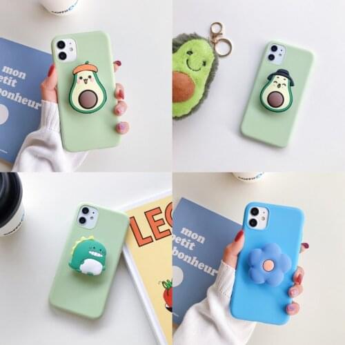 For Samsung Galaxy S6 S7 Edge S8 S9 S10 S20 S21 Ultra FE Note 5 8 9 10 lite 20 Plus Dinosaur TPU Soft Phone Ring Grip Case