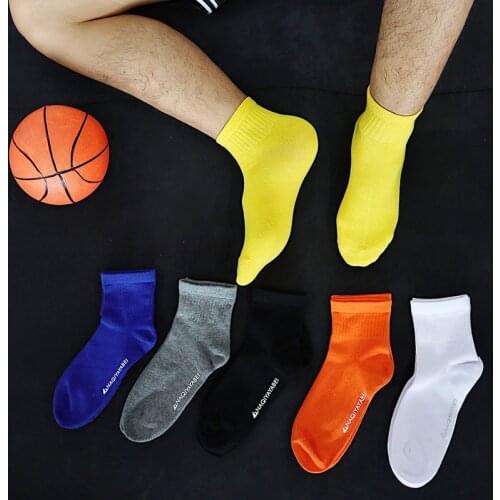 High Quality Solid Business Men Casual Socks Ankle Mens Sport Socks Soft Cotton Breathable Male Socks Sport ColorFul Size 39-44
