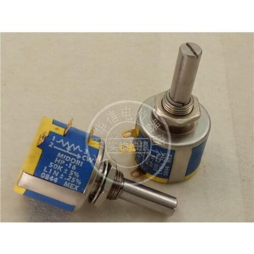 Original new 100% import HP-16 50K 20K wire-wound multi-turn potentiometer shaft length 25MMX6MM (SWITCH)