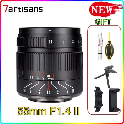 7artisans 55mm F1.4 II APS-C Manual Focus Portrait Lens Large Aperture Fixed Focus For Sony E Nikon Z Canon EOS M Fuji X M4/3New
