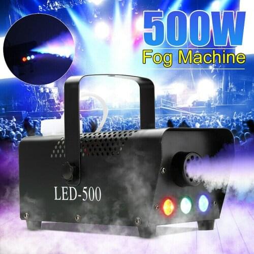 500W RGB LED Smoke Machine Fogger with Remote Control Stage Lighting Effect for Wedding DJ Show Concert Bar Party