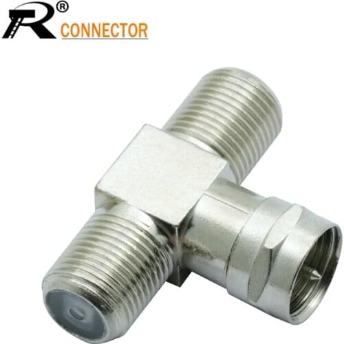 Size 1:2 F Plug Wholesale 3pcs/lot F Male to 2F Jack Connector Good Quality International Standard Cheap