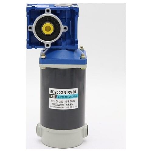 RV30 DC reducer turbine motor 12 / 24V200W adjustable speed DC motor motor