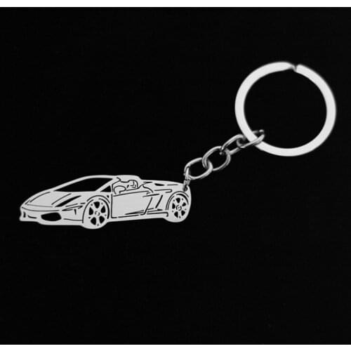 Roadster keychain stainless steel silver car keyring for gift