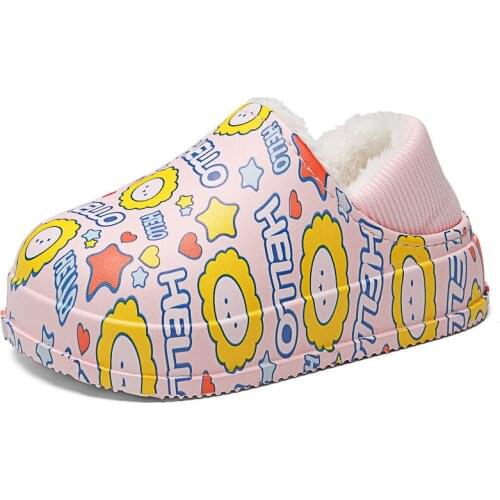 Winter Kids Slipper Children Shoes For Boys Slipper Girls Shoes Plush Warm Leatherr Anti-slippeery Fashion tenis infantil 2020