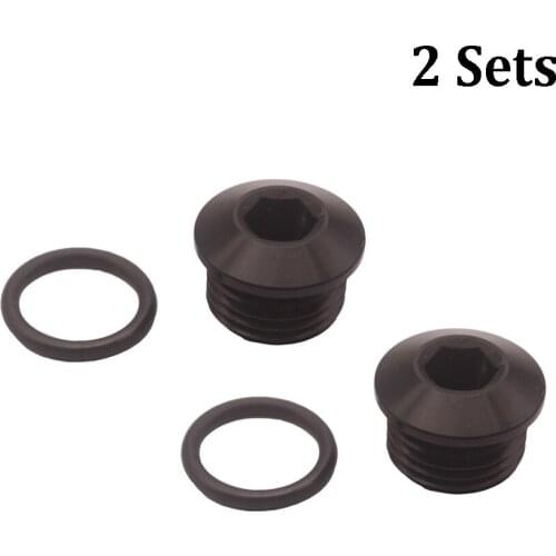 2 Sets 10 AN 10 -AN 5/8" ORB Socket Plug with O ring Black Alloy Aluminum Universal
