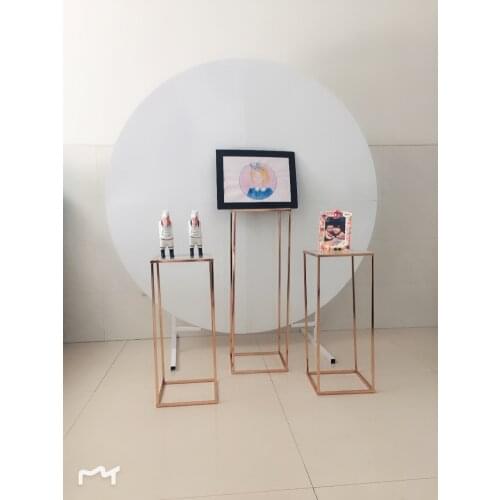 Grand Event Wedding Outdoor Lawn Background Sign Frame Iron Circle Party Backdrops Flower Rack Square Plinths Balloons Door Rack