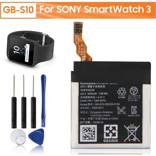 Yelping GB-S10-353235-0100 SmartWatch Battery For SONY SW3 SWR50 3SAS Smart Watch 3 Battery 420mAh Free Tools