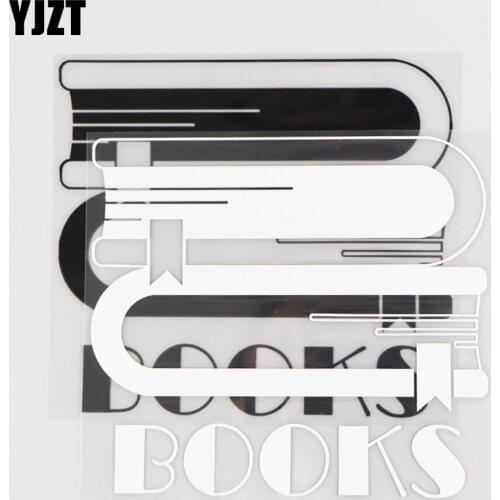 YJZT 13.8×12.4CM BOOKS Car Sticker Waterproof Decoration Pattern Vinyl Decal Black/Silver 4C-0534