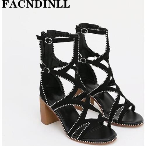 New 2021 Brand Women Ankle Boots Sexy High Heels Balck Summer Fashion Rome Short Boots Dress Party Wedding Shoes High Quality