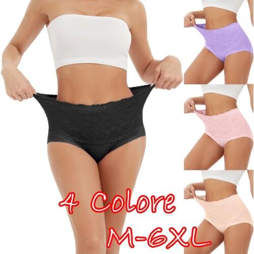 KANCOOLD Women High Waist Tummy Control Panties Underwear Shapewear Brief Floral Lace Intimate Panties Female Lingerie Plus Size