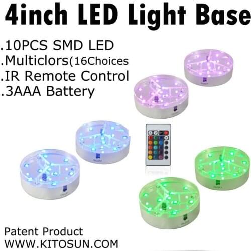 1 piece/lot) 7CM Remote Controlled Multicolors RGB Mini LED Light Base For Glass Smoking Shisha Hookah Light