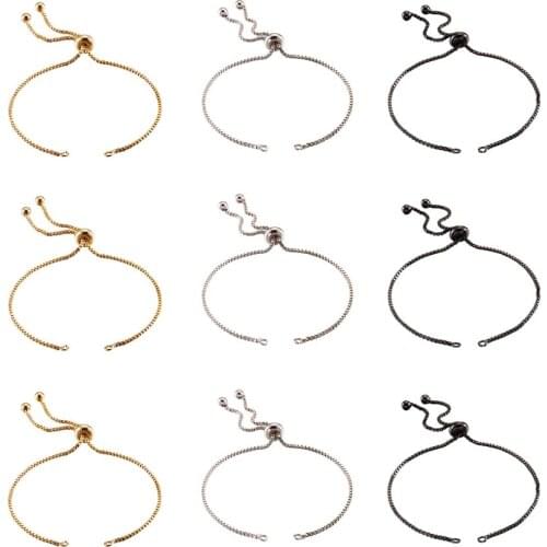 10pc Brass Box Chain Bracelet Making Slide Extender Chain Cadmium Free Nickel Free&Lead Free for DIY Jewelry making Accessories