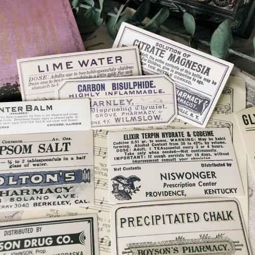 16pcs Vintage English\Books\Old Newspaper\Retro Labels\Tickets\Borders Material DIY Ablum Diary Scrapbooking Decorative Stickers