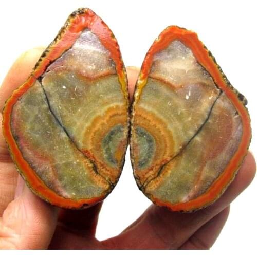 182g Pair of Unpolished Achat Agate Thunderegg Half Geode - crystals and stones healing Mineral specimen Home Decor x0226