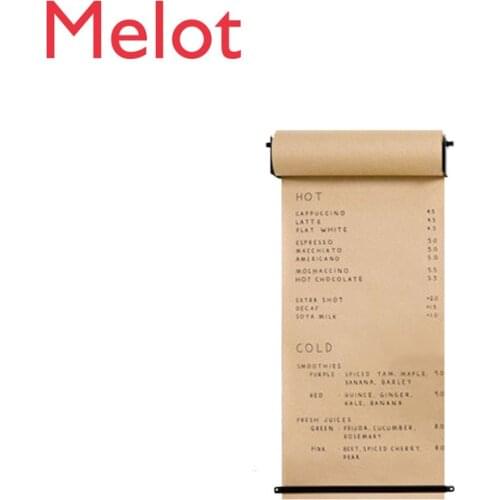 2021 Modern Wall Mounted hand writing painting message kraft paper drawing board loft coffee shop menu kids drawing paper Rack