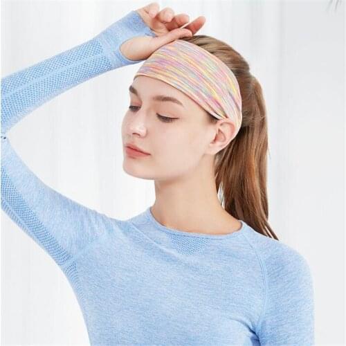 2021 Women/Men Elastic Yoga Headband Sport Sweatband Running Sport Hair Band Turban Outdoor Gym Sweatband Sport Bandage 6 Color