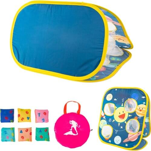 30*30CM 4-hole Sandbag Throwing Board Childrens Folding Sandbag Board Classic Sandbag Set Indoor And Outdoor Games