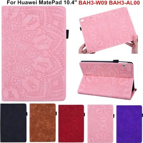 3D Flower Embossed PU Leather for Huawei MatePad 10.4 10 4 Case BAH3-W09 BAH3-AL00 Case for Huawei Mate Pad Case 10.4 inch Cover