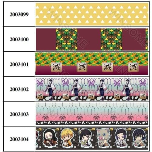 5 Yards Cute Japan Cartoon kimetsu no yaiba Printed 16mm/25mm/38mm Grosgrain Ribbon for Crafts DIY Hair Bows Decoration