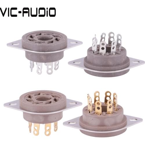 10PCS Bakelite 8Pins Tube Socket GZS8-F2 Electron Tube Socket KT88 6SN7 6V6 6L6 EL34 6N8P Vacuum Tube Amplifier DIY HIFI Audio
