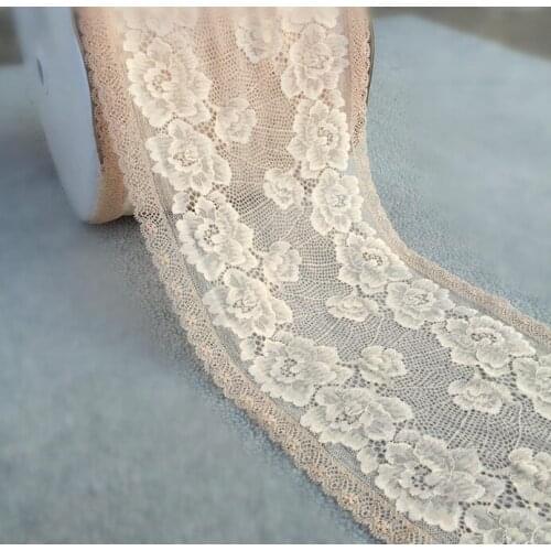 1 Meter 22cm Width Beautiful Elastic Lace Trim Decoration Skin High Quality Laciness Fabric diy Clothes Accessories