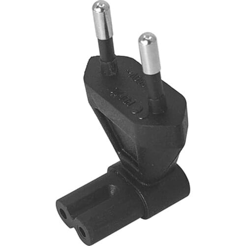 CEE7/16 2-prong EU power cable adapter eu plug to IEC C7 figure 8 receptacle plug adapter right angled