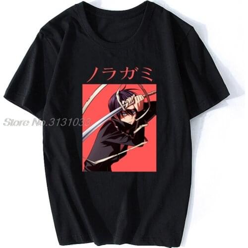 Noragami T Shirt Noragami Yato T-Shirt Oversize Man Tee Shirt Cute Short Sleeve Print Streetwear Cotton Tshirt Harajuku