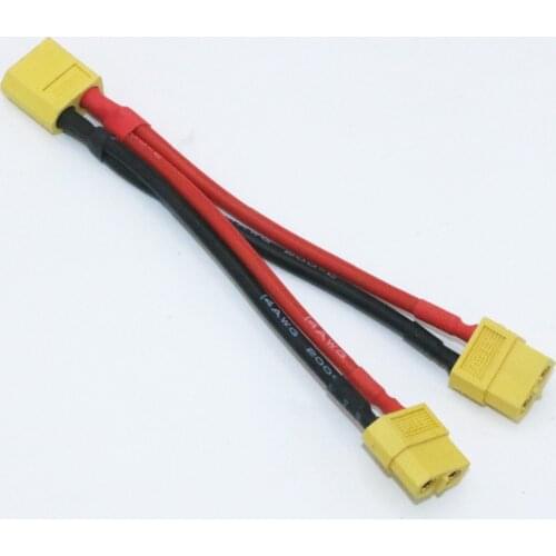 Cable conector de batería paralelo Xt60, 1 unidad, extensión Dual Y Cable divisor de silicona