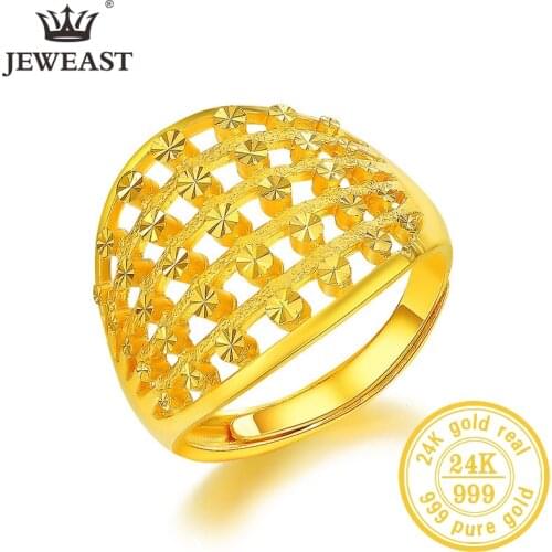 SFE 24K Pure Gold Ring Real AU 999 Solid Gold Rings Elegant Shiny Beautiful Upscale Trendy Classic Jewelry Hot Sell New 2020