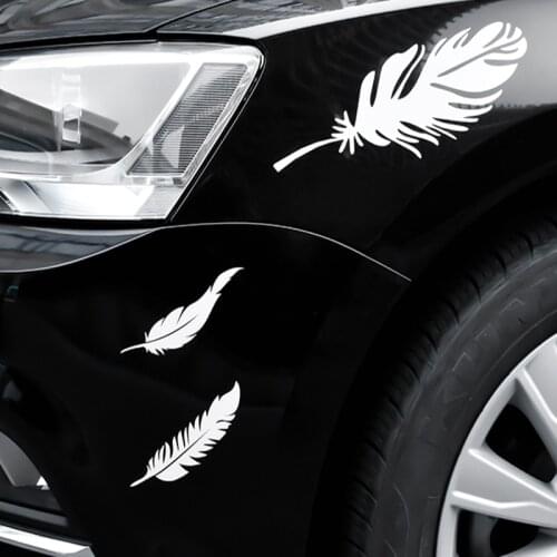 Creative feather Car Stickers occlusion Auto Decals Motorcycle Car-Styling Sticker Scratch Cover decoration Accessories