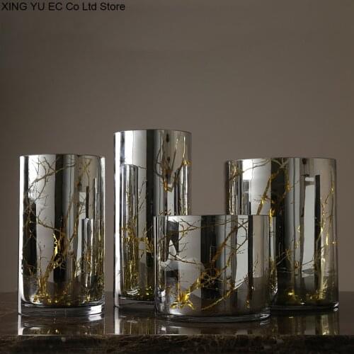 Nordic Creative Glass Vase Decoration Modern Living Room Flower Arrangement Accessories Dining Table Dried Flower Decoration