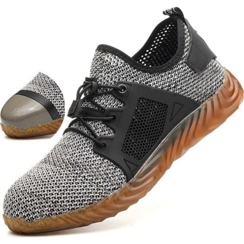 Men Steel Nose Safety Work Shoes 2019 Indestructible Lightweight Breathable Puncture-Proof Work Sneakers Anti-smashing Shoes