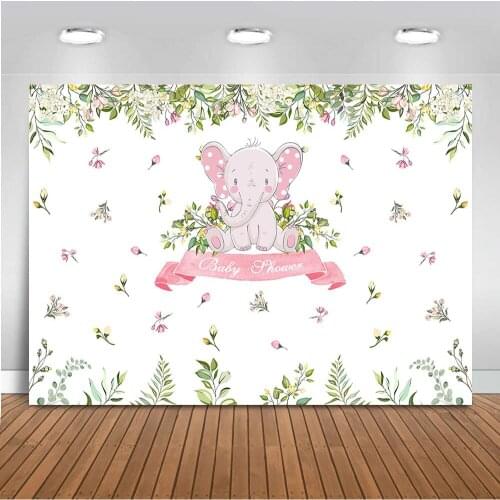 Mocsicka Princess Backdrop for Photography Elephant Background for Photo Studio Party Decoration Banner Newborn Baby Shower Prop
