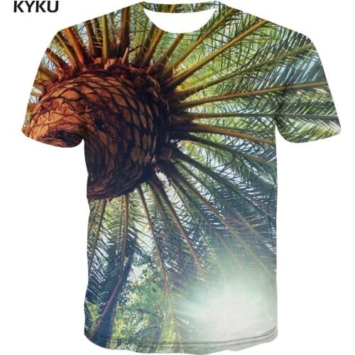 KYKU Tree T shirt Men Green T-shirts 3d Harajuku Funny T shirts Mens Clothing Punk Rock Cool Male Big Size