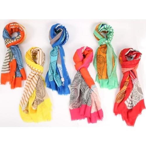 2021 Fashion Newest Paisley Printed Pattern Cotton Voile Scarf Shawls Wraps Hijabs 6Colors 10pcs/lot