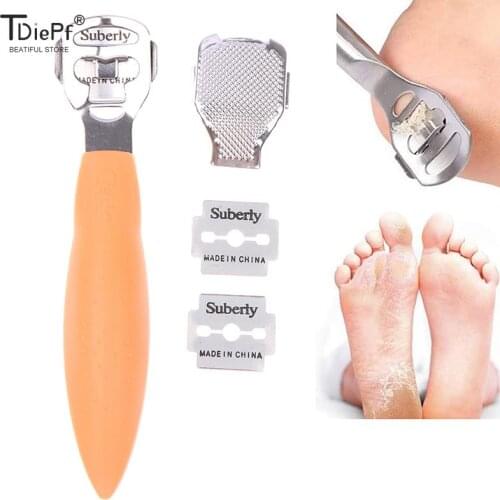 Hard Dead Skin Knife Foot Care Tool Stainless Steel Dead Skin Callus Remover Planer Cutter Shaver Foot + 10*Blades+Grinding Head