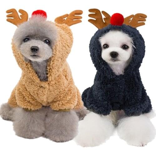 Dog Clothes Puppy Pet Christmas Jacket Chihuahua Clothing Winter Warm Cute Cartoon Small Cloth Costume for Large Dogs