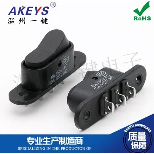 10 pcs KCD-168 Electric Wok Household Start Boat Switch Tripod Direct Plug Rocker Switch Copper Leg 3 Leg 2-Speed