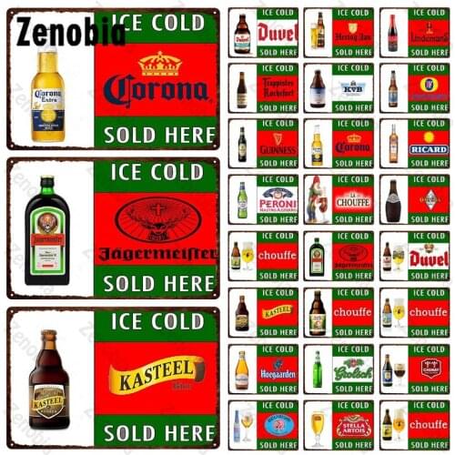 Beer Sign Metal Sign Plaque Metal Vintage Whisky Belgium Wall Decor Vintage Posters Plates Man Cave Room for Bar Club Decor