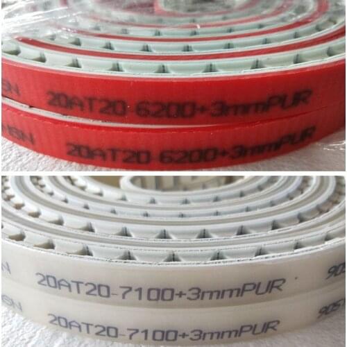 PU Timing belt 20AT20-6200+3PUR and 20AT20-7100+3PUW for Golive Glass Double edging Machine,Polyurethane synchronous