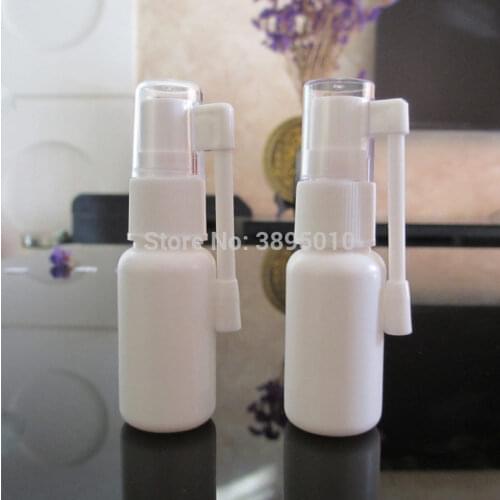 Empty 10ml Plastic Small Nasal Spray Bottle 360 Wirling Atomizer Container Women Makeup Jar White Cap F604