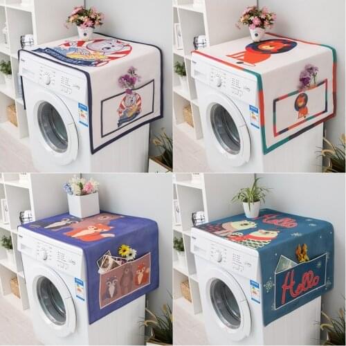 Double Door Refrigerator Dust Cover Drum Washing Machine Dust Proof Cover Waterproof Microwave Oven Cover with Pocket Anti-dust