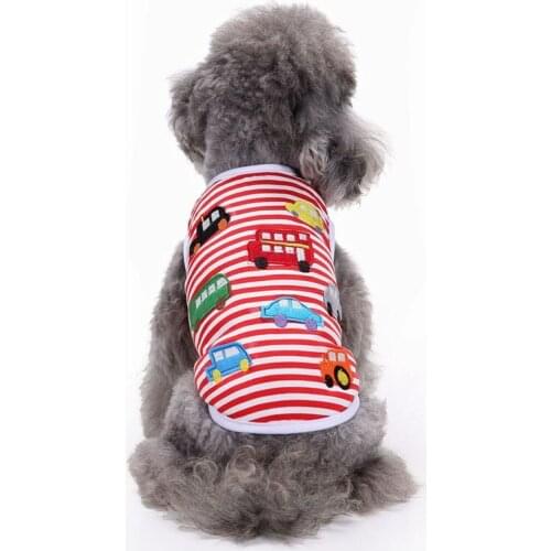 Small Pet Dog Clothes Shirt Vest High Quality Cars Pattern Cat Summer Apparel Costume Puppy Pet Vest Clothing for Small Dog XL