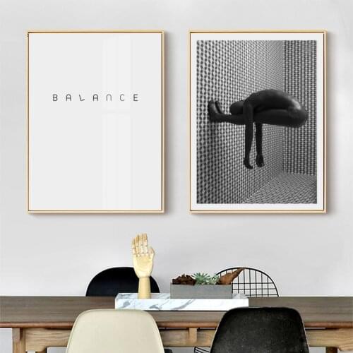 Modern Abstract (BALANCE) Canvas Art Posters and Prints Wall Picture Monochrome Painting Home Decor for Living Room Decoration