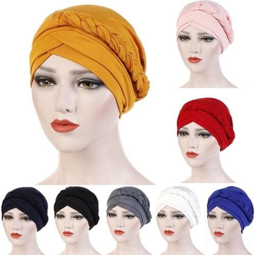 Stretch Cotton Turban caps for Women muslim turban scarf Headwear Head Scarf islamic inner Hijab Arab Head Wrap Hair Accessories