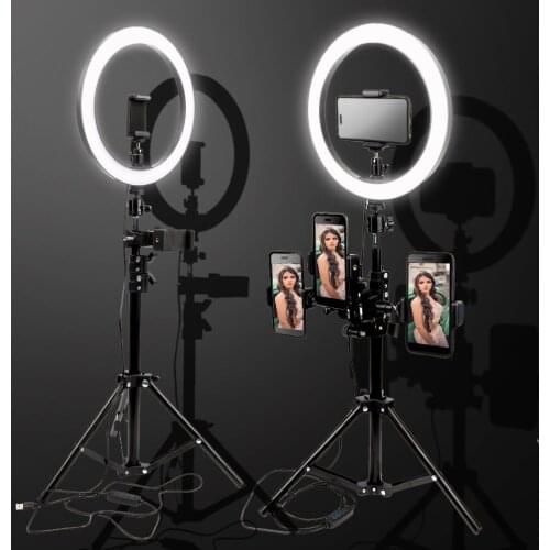10inch 26cm USB Interface Dimmable LED Selfie Ring Light Camera Phone Photography Equipment Video Makeup Lamp With Tripod Light