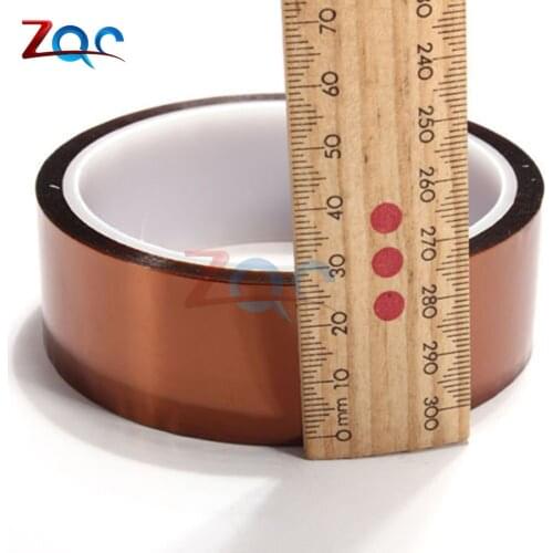 30mm x 30m High Temperature Resistant Heat Adhesive Tape Roll 100ft Polyimide Insulation Thermal Tape One side Self-adhesive